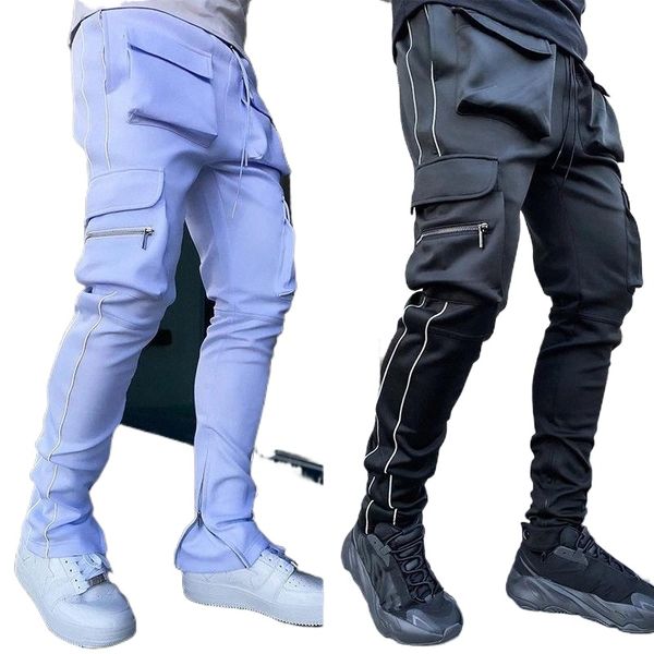 men's pants cargo skinny pencil with multiple pockets male outdoor jogging stacked harem high street clothing 60ru#, Black
men's pants cargo skinny pencil with multiple pockets male outdoor jogging stacked harem high street clothing 60ru#, Black