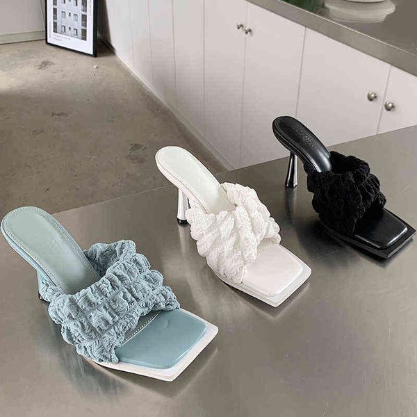 slippers female casual outdoor slip on sandals silk fashion square toe women high heels slides ladies pumps shoes the new 2022 220518, Black
slippers female casual outdoor slip on sandals silk fashion square toe women high heels slides ladies pumps shoes the new 2022 220518, Black