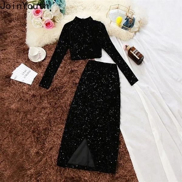 joinyouth temperament women suit gold velvet silk sets short long sleeve shirt + split bodycon skirt two piece femme roupas 220323, White
joinyouth temperament women suit gold velvet silk sets short long sleeve shirt + split bodycon skirt two piece femme roupas 220323, White