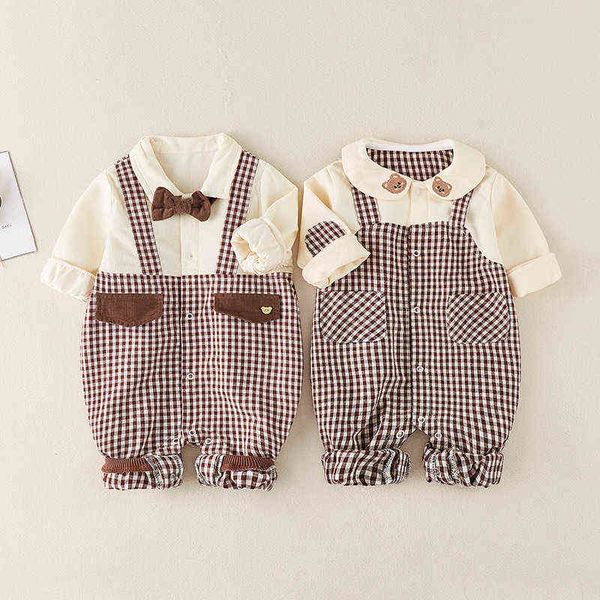 baby girl korean clothes autumn new romper newborn plaid long sleeve jumpsuit aa220323, Blue
baby girl korean clothes autumn new romper newborn plaid long sleeve jumpsuit aa220323, Blue