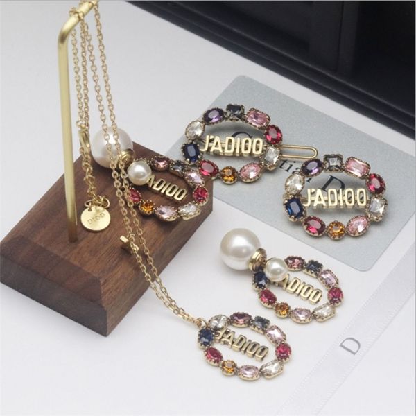 50% off online new letter color diamond necklace pearl earrings brooch simple temperament female net red same hairpin hair accessories, Silver
50% off online new letter color diamond necklace pearl earrings brooch simple temperament female net red same hairpin hair accessories, Silver