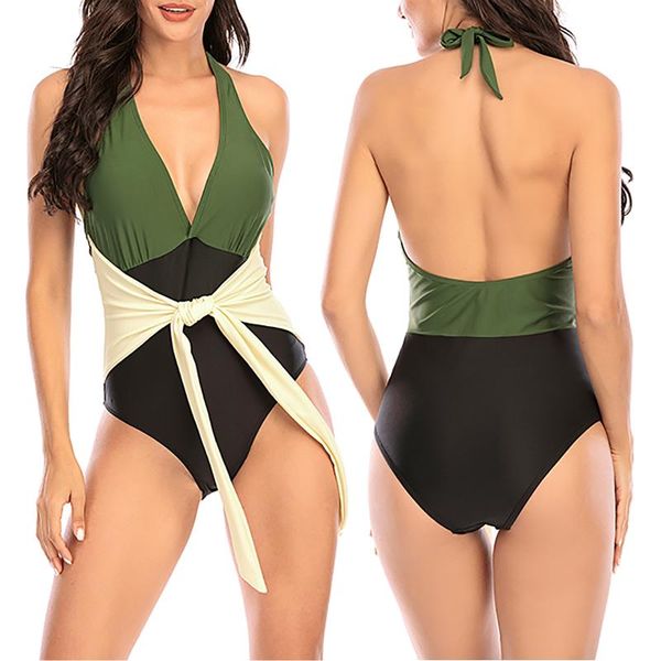 women's swimwear women's color blocking swimsuit sleeveless deep v-neck backless lace-up halter swimwearwomen's, White;black
women's swimwear women's color blocking swimsuit sleeveless deep v-neck backless lace-up halter swimwearwomen's, White;black