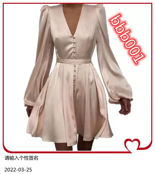 elegant satin women dresses v-neck puff sleeve party robes femme plain ruched button front dress ladies outfits, Black;gray
elegant satin women dresses v-neck puff sleeve party robes femme plain ruched button front dress ladies outfits, Black;gray