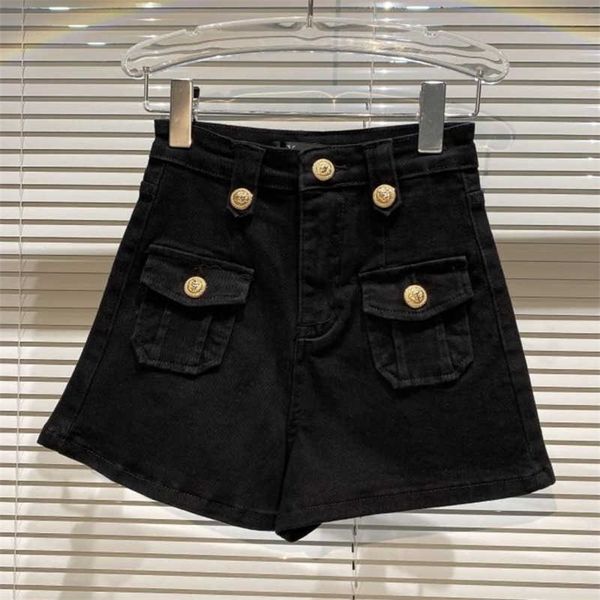 deat summer fashion girl's s metal buttons spliced mid waist shorts denim nice cute wr56401xl 210709, White;black
deat summer fashion girl's s metal buttons spliced mid waist shorts denim nice cute wr56401xl 210709, White;black