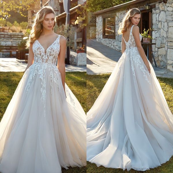 eddy k 2023 wedding dress v neck lace appliqued garden beach a line bridal gown boho sweep train robe de mariee, White
eddy k 2023 wedding dress v neck lace appliqued garden beach a line bridal gown boho sweep train robe de mariee, White