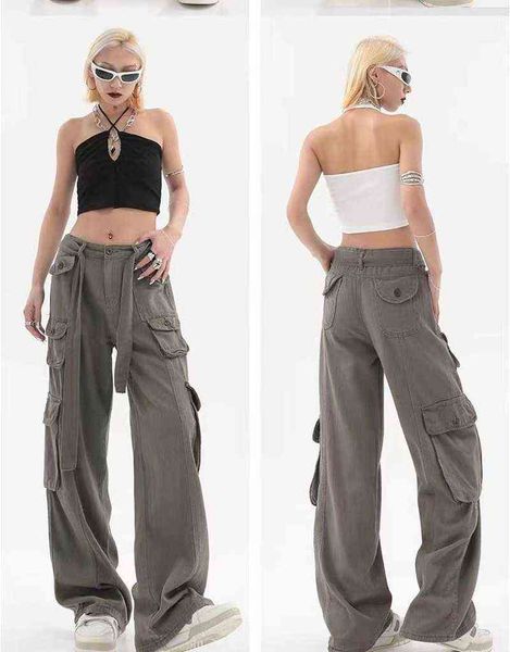 american hip hop retro high waist jeans cargo pants women summer high street design feel pocket wide pipes drag pants tij l220726, Blue
american hip hop retro high waist jeans cargo pants women summer high street design feel pocket wide pipes drag pants tij l220726, Blue