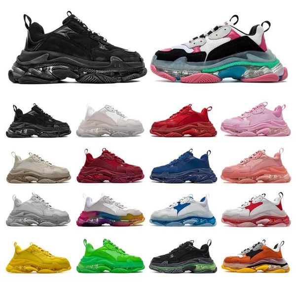 2022 new men women dad shoes 17fw triple s outdoor shoes clear bubble bottom mens sneakers black red old grandpa trainer chaussures 36-45