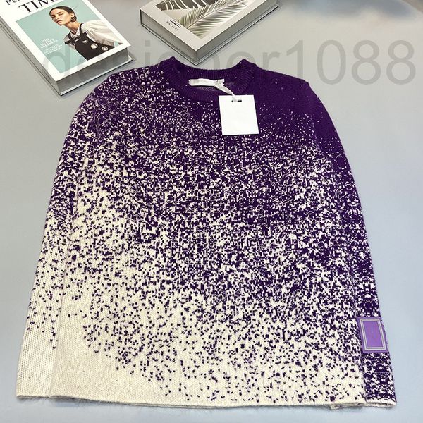 women's sweaters designer 2022 autumn new knitted men's and women's wool pullover sweater with gradient purple versatile lazy, White;black
women's sweaters designer 2022 autumn new knitted men's and women's wool pullover sweater with gradient purple versatile lazy, White;black