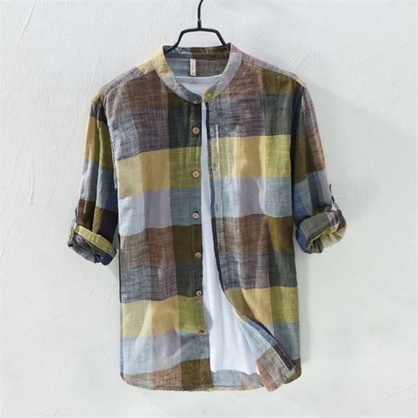 new arrival men fashion brand colourful vintage plaid slim fit long sleeve cotton linen shirt male casual thin shirt clothes t200319, White;black
new arrival men fashion brand colourful vintage plaid slim fit long sleeve cotton linen shirt male casual thin shirt clothes t200319, White;black