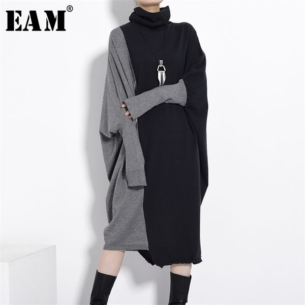 eam women black gray knitting big size long dress new turtleneck long sleeve loose fit fashion autumn winter 210322
eam women black gray knitting big size long dress new turtleneck long sleeve loose fit fashion autumn winter 210322