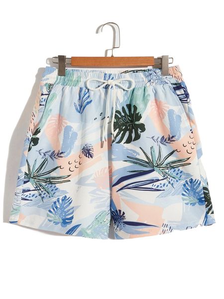 men tropical print shorts 98rt#, White;black