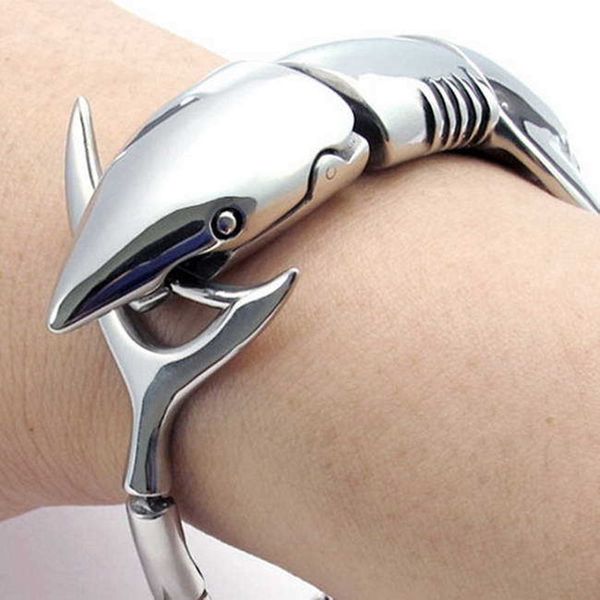 creative jewelry trend shark bracelet 18k gold plating men titanium steel bracelet, Golden;silver
creative jewelry trend shark bracelet 18k gold plating men titanium steel bracelet, Golden;silver