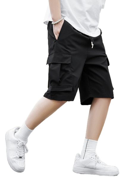 men flap pocket drawstring waist shorts u5xx#, White;black
men flap pocket drawstring waist shorts u5xx#, White;black