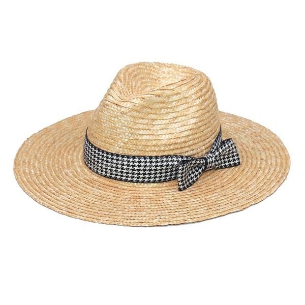 houndstooth ribbon straw hat for women summer wide brim sun hat ladies panam beach hats, Blue;gray
houndstooth ribbon straw hat for women summer wide brim sun hat ladies panam beach hats, Blue;gray