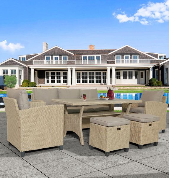 6 piece outdoor rattan rattan set terrace garden backyard sofa chair stools and tables
6 piece outdoor rattan rattan set terrace garden backyard sofa chair stools and tables