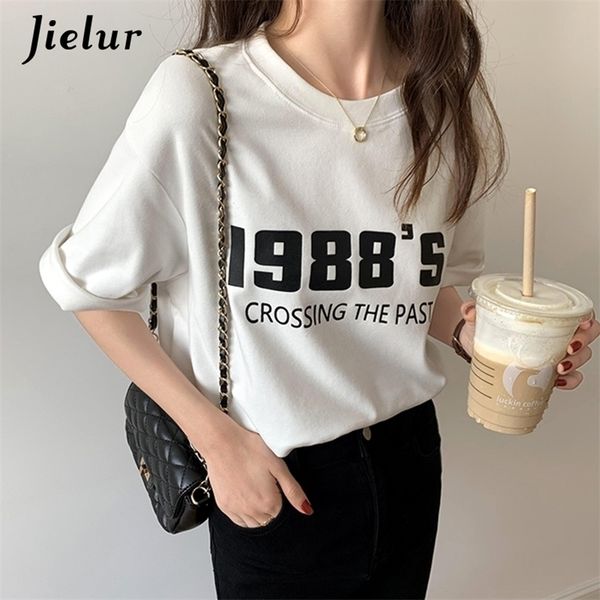 jielur korean style woman tshirts letter printed oneck loose tshirt for girls casual street bf female harajuku 220615, White
jielur korean style woman tshirts letter printed oneck loose tshirt for girls casual street bf female harajuku 220615, White