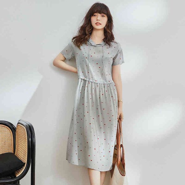 silk hood crepe single layer dress women's printed mulberry young skirt, Black;gray
silk hood crepe single layer dress women's printed mulberry young skirt, Black;gray