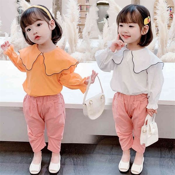 children clothes solid blouse pants clothing for girls spring autumn kids girl clothes set casual costumes for children 210412, White
children clothes solid blouse pants clothing for girls spring autumn kids girl clothes set casual costumes for children 210412, White