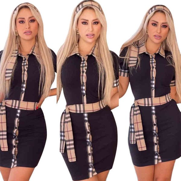 j2673 summer fashion women's solid colour lapel dress casual plaid short sleeve slim shirt dress, Black;gray
j2673 summer fashion women's solid colour lapel dress casual plaid short sleeve slim shirt dress, Black;gray