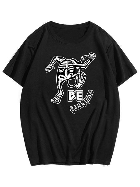 romwe guys skeleton print tee x9ow#, White;black 
romwe guys skeleton print tee x9ow#, White;black