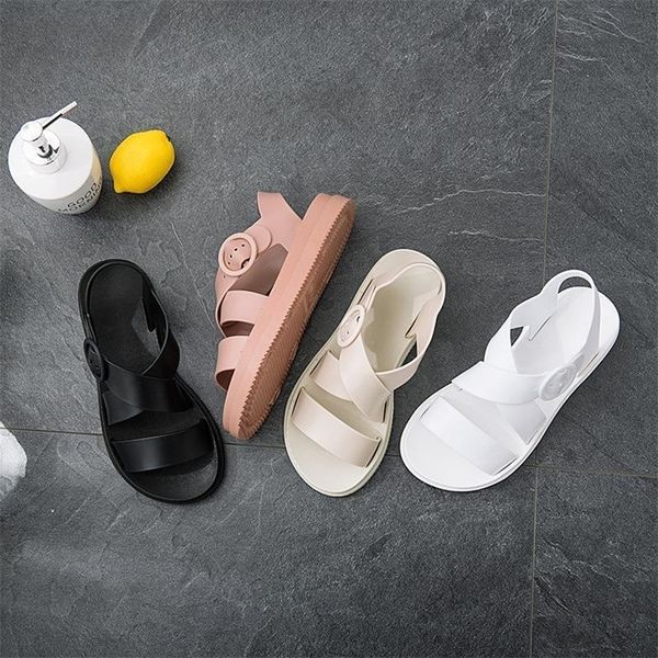 summer flat sandals female gladiator opentoed soft jelly sandals sponge cake nonslip beach shoes 220607, Black
summer flat sandals female gladiator opentoed soft jelly sandals sponge cake nonslip beach shoes 220607, Black