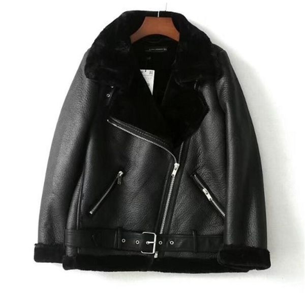 winter women sheepskin coats thicken faux leather fur female coat fur lining leather jacket jacket casaco feminino 201210, Black;brown
winter women sheepskin coats thicken faux leather fur female coat fur lining leather jacket jacket casaco feminino 201210, Black;brown