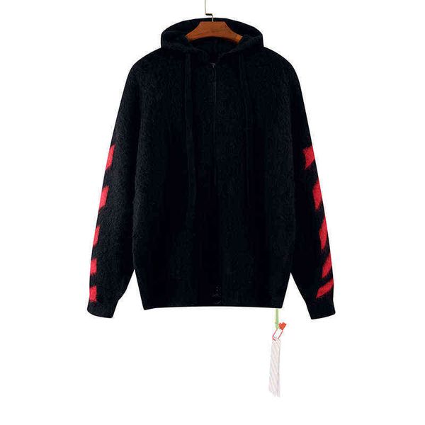 factory online export trendy sweater chaopai off men's and women's knitted hooded jacket arrow, Black
factory online export trendy sweater chaopai off men's and women's knitted hooded jacket arrow, Black