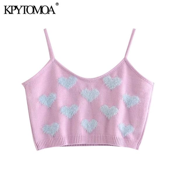 kpytomoa women fashion heart pattern cropped knitted tank vintage backless thin straps female camis chic 210401, White
kpytomoa women fashion heart pattern cropped knitted tank vintage backless thin straps female camis chic 210401, White