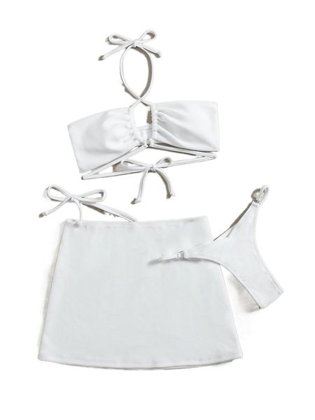 3pack plain lace up bikini swimsuit & beach skirt x7dw#, White;black
3pack plain lace up bikini swimsuit & beach skirt x7dw#, White;black