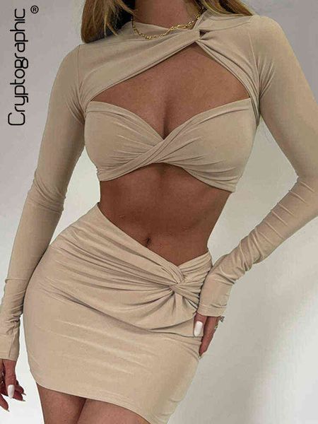 cryptographic elegant fashion long sleeve cut out skirts 2 piece sets lady outfits matching sets twist crop and skirts t220729, Gray
cryptographic elegant fashion long sleeve cut out skirts 2 piece sets lady outfits matching sets twist crop and skirts t220729, Gray