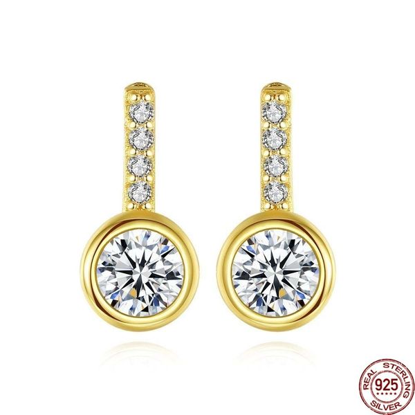real 925 sterling silver stud earrings for women wedding engagement fine jewelry round cz brincos bijoux christmas gifts, Golden;silver
real 925 sterling silver stud earrings for women wedding engagement fine jewelry round cz brincos bijoux christmas gifts, Golden;silver