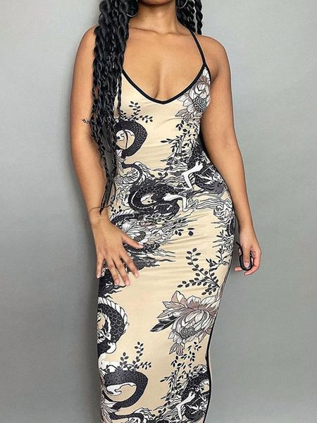 casual dresses beige print spaghetti strap v neck bodycon midi dress 2022 women summer clothes beach wear elegant party, Black;gray
casual dresses beige print spaghetti strap v neck bodycon midi dress 2022 women summer clothes beach wear elegant party, Black;gray
