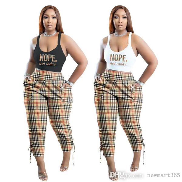 retail plus size s-5xl womens tracksuits 2 piece pants set casual fashion vest and plaid print pants summer outfits streetwear, Gray
retail plus size s-5xl womens tracksuits 2 piece pants set casual fashion vest and plaid print pants summer outfits streetwear, Gray