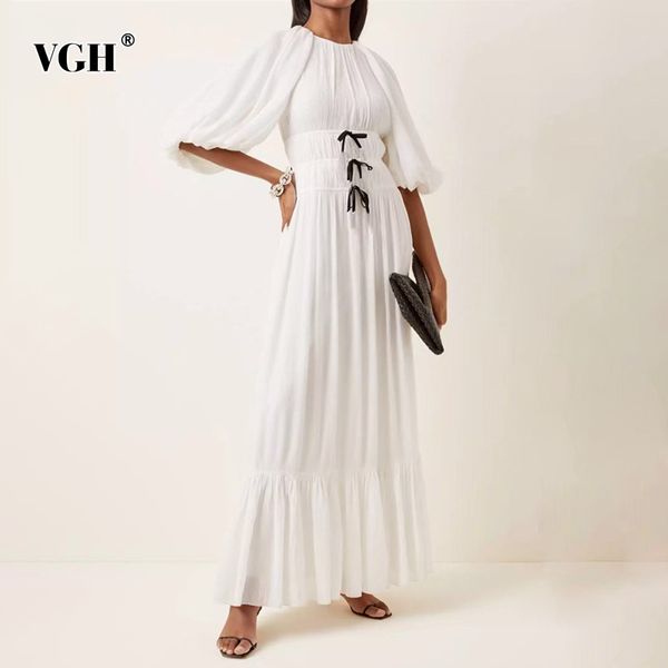 white elegant patchwork bowknot dress for women o neck half sleeve high waist lace up dresses female summer fashion 210507, Black;gray
white elegant patchwork bowknot dress for women o neck half sleeve high waist lace up dresses female summer fashion 210507, Black;gray