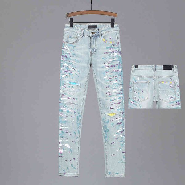men's jeans fashion trend water wash low waist small feet elastic hole patch personalized nightclub beautiful men's jeans trendy p, Blue
men's jeans fashion trend water wash low waist small feet elastic hole patch personalized nightclub beautiful men's jeans trendy p, Blue
