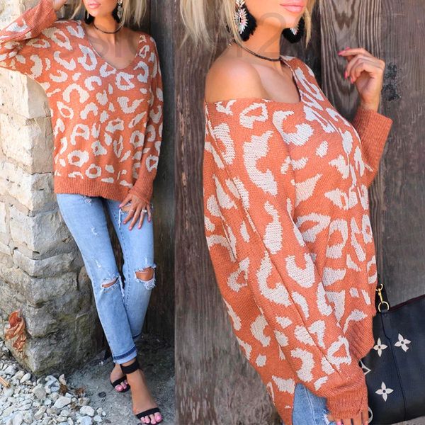women's knits & tees designer 2021 autumn new women's leopard print long sleeve round neck casual loose sweater, White
women's knits & tees designer 2021 autumn new women's leopard print long sleeve round neck casual loose sweater, White