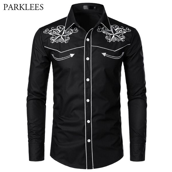 black embroidery shirt men brand star mens button down shirts men's long sleeve dress shirts chemise homme camisa xxl 210331, White;black
black embroidery shirt men brand star mens button down shirts men's long sleeve dress shirts chemise homme camisa xxl 210331, White;black