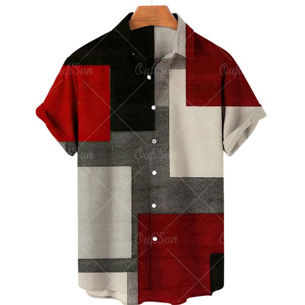 fashion short sleeved shirt oversized casual trend all match mens hawaiian color block pattern summer beach loose 220606, White;black
fashion short sleeved shirt oversized casual trend all match mens hawaiian color block pattern summer beach loose 220606, White;black