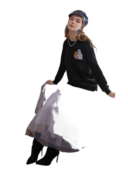 x giuliajrosa figure graphic drop shoulder sweatshirt 825l#, Black
x giuliajrosa figure graphic drop shoulder sweatshirt 825l#, Black