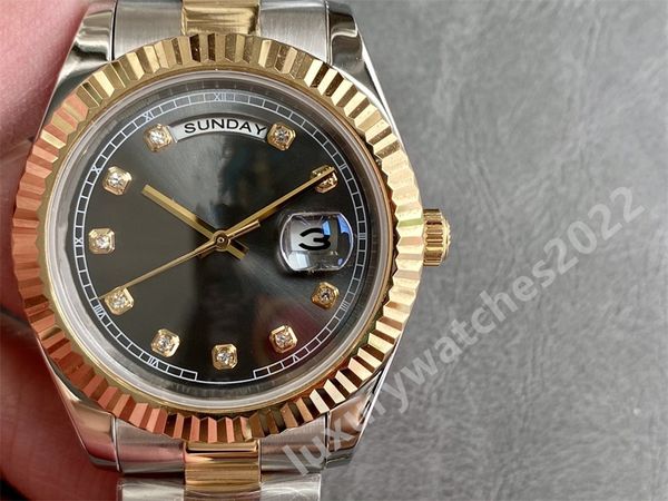 mens watch 40mm two tone zr maker daydate 40mm asia 2813 mechanical movement grey dial fluted bezel concealed folding crown clasp super qual, Slivery;brown
mens watch 40mm two tone zr maker daydate 40mm asia 2813 mechanical movement grey dial fluted bezel concealed folding crown clasp super qual, Slivery;brown