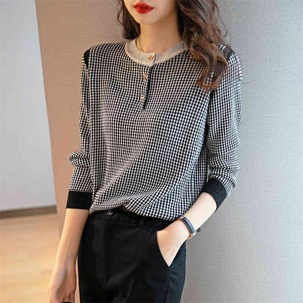 jxmyy western style all-match loose women autumn round neck long sleeve black and white plaid sweater 210412, White;black
jxmyy western style all-match loose women autumn round neck long sleeve black and white plaid sweater 210412, White;black