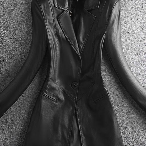 lautaro spring elegant black light soft faux leather blazer long sleeve slim fit luxury women blazers and jackets fashion 220815
lautaro spring elegant black light soft faux leather blazer long sleeve slim fit luxury women blazers and jackets fashion 220815