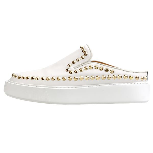 gold spike rivets loafers cowhide muller shoes mens flats lazy shoes fashion white driving boats man, Black
gold spike rivets loafers cowhide muller shoes mens flats lazy shoes fashion white driving boats man, Black