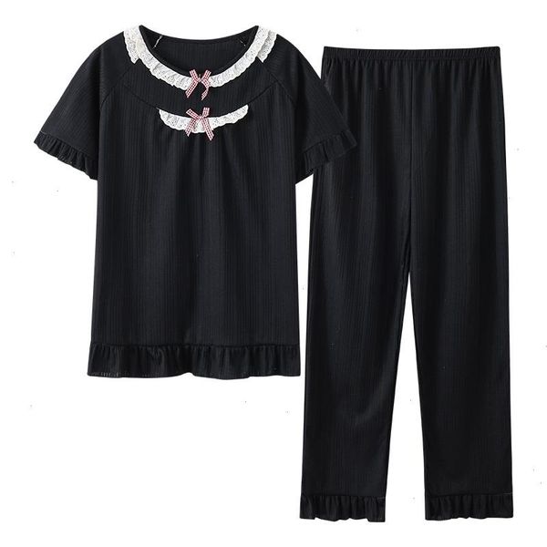 3xl women pajamas set summer loose short sleeve sleepwear 100 cotton female pyjamas, Black;red
3xl women pajamas set summer loose short sleeve sleepwear 100 cotton female pyjamas, Black;red