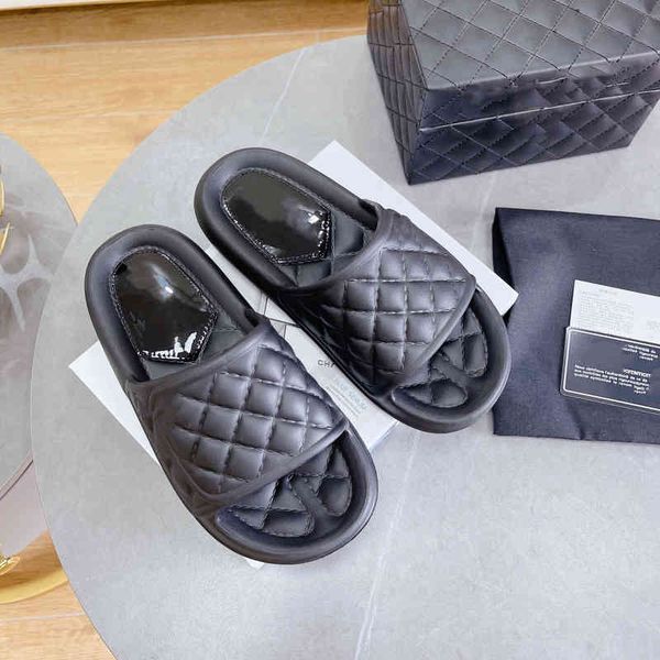slippers fashion classic women's summer slippers with sandals personalized design flat bottom square head, Black
slippers fashion classic women's summer slippers with sandals personalized design flat bottom square head, Black