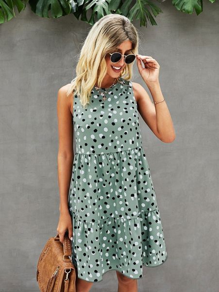 dot print ruffle hem smock dress r87g#, Black;gray
dot print ruffle hem smock dress r87g#, Black;gray