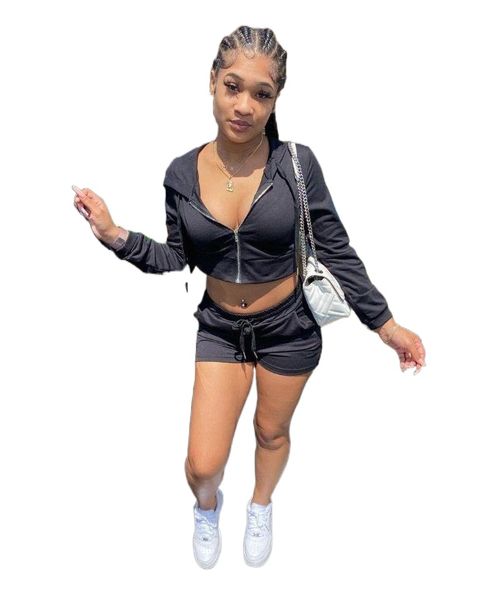 women's tracksuits 2021 quality women set 2pcs solid color hooded short pants q409#, Gray
women's tracksuits 2021 quality women set 2pcs solid color hooded short pants q409#, Gray