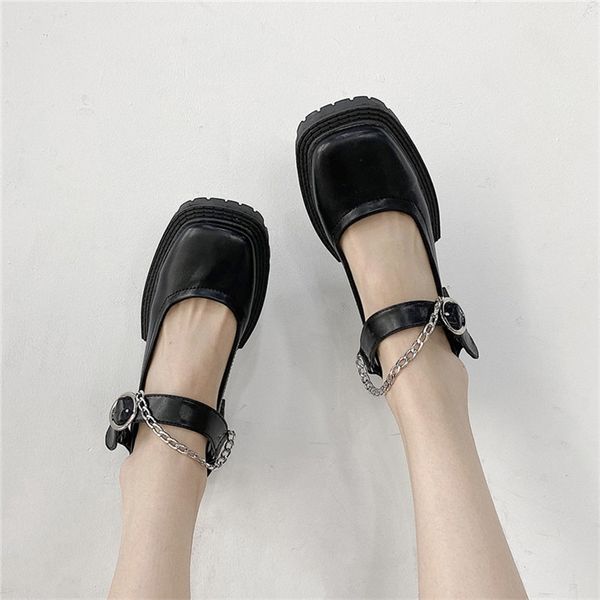 sepatu rantai kulit hitam punk gotik wedges platform chunky motor wanita flat ujung persegi desainer fashion baru 220614, Black
sepatu rantai kulit hitam punk gotik wedges platform chunky motor wanita flat ujung persegi desainer fashion baru 220614, Black