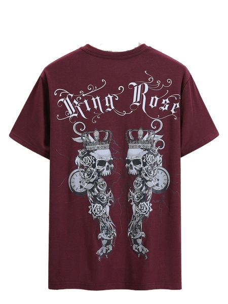 men letter & skull print tee s5vc#, White;black
men letter & skull print tee s5vc#, White;black