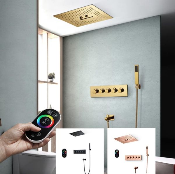 luxury golden shower set 16 inches remote control color change led ceiling rainfall showerhead waterfall faucet with massage jets thermostat
luxury golden shower set 16 inches remote control color change led ceiling rainfall showerhead waterfall faucet with massage jets thermostat